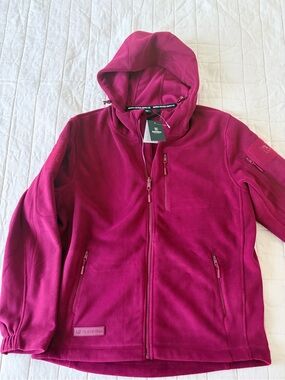 Insulated Hooded Fleece Jacket - Magenta